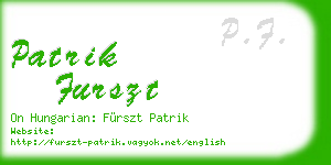 patrik furszt business card