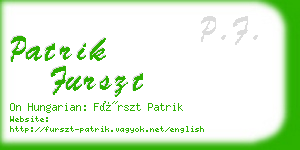 patrik furszt business card